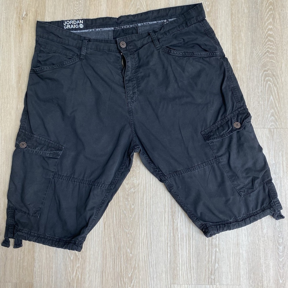 Jordan Craig Shorts Mens 38 Black Heavy Cargo Utility Casual
